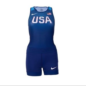 Nike USA Women's Elite Official 2016 Rio Team Sleeveless Unitard Size Small